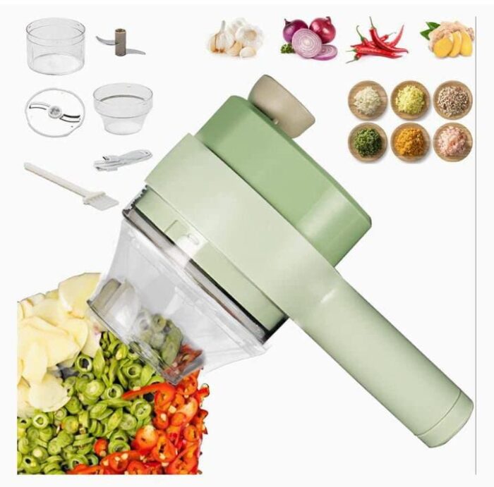 4 In 1 Handheld Electric Vegetable Cutter Set.